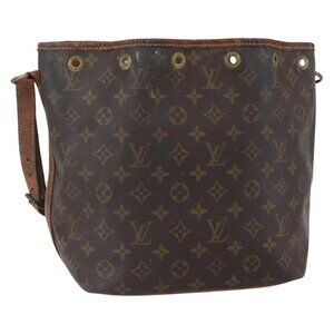 Authentic LOUIS VUITTON Monogram Petit Noe Shoulder Bag M42226 LV